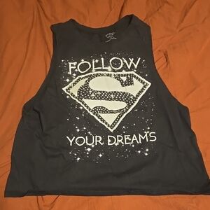 DC Comics Black and White Superman Logo Tank Top